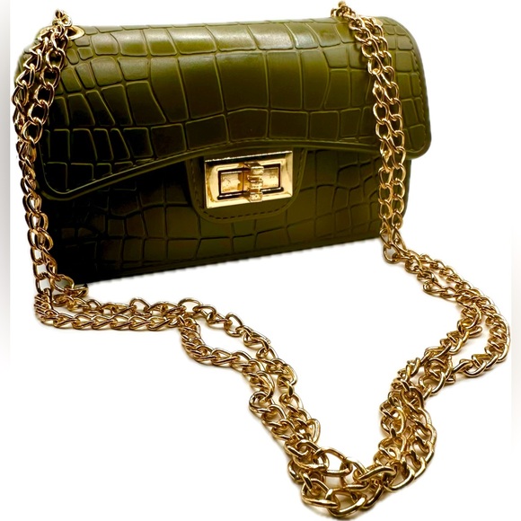 Adorable Small Dark Green Crossbody/Handbag, Good Preowned Cond, Gold Hardware - Picture 1 of 10